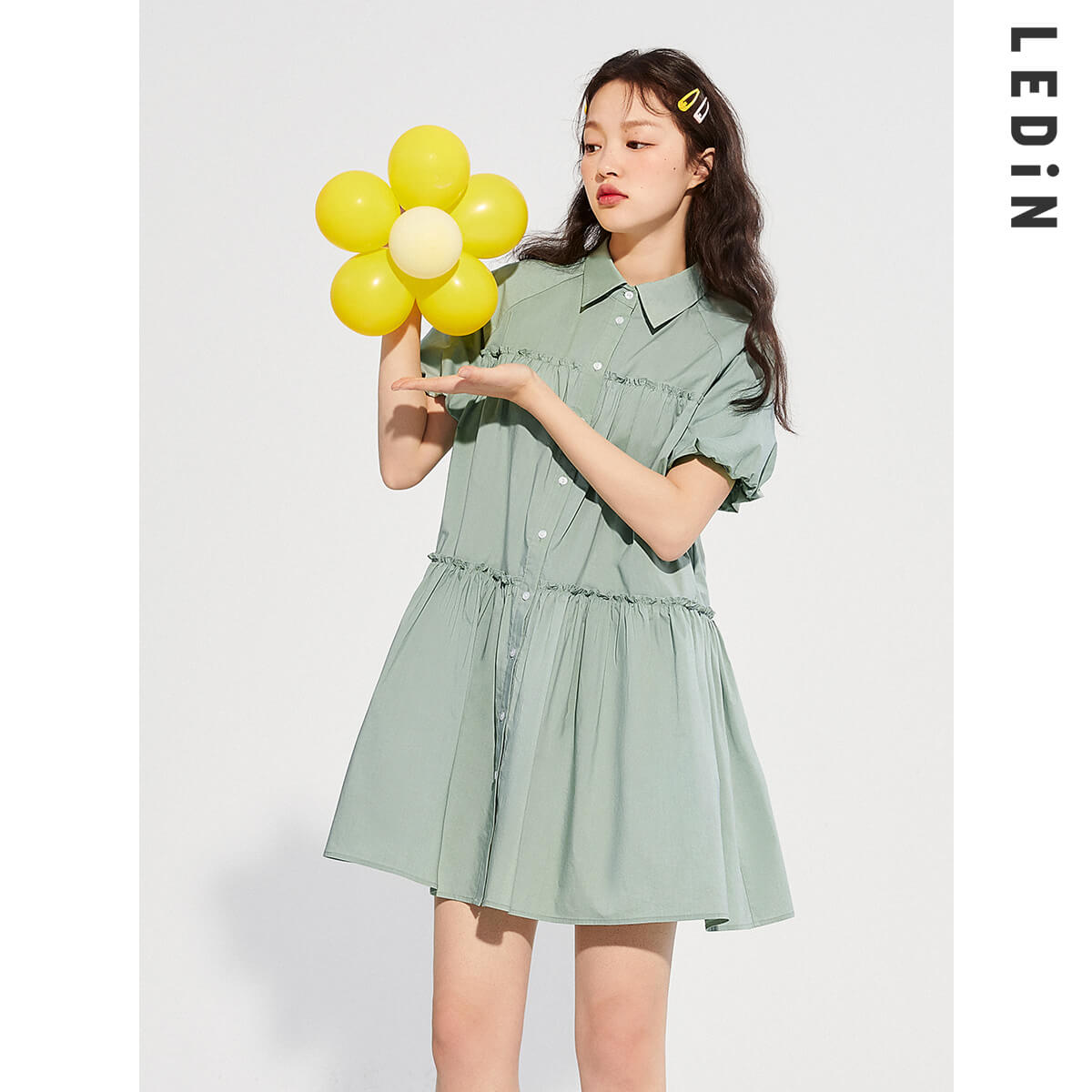 [รักหมีร่วม Name] Le Ding แต่งตัวน่ารัก 2021 ต้นฤดูใบไม้ผลิสาวหัวใจ Playful พิมพ์เสื้อยืดชุด